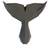 Stickers adhésifs 3D | Sticker Mural Autocollant effet 3D origami queue de baleine noir - Stickers muraux Chambre - Stickers muraux 3D - Déco Salon - Autocollants muraux Trompe l'oeil | 90 x 95 cm