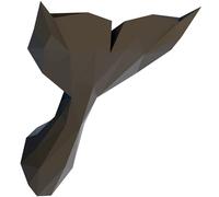 Stickers adhésifs 3D | Sticker Mural Autocollant effet 3D queue de baleine noir de profil - Stickers muraux Chambre - Stickers muraux 3D - Déco Salon - Autocollants muraux Trompe l'oeil | 50 x 45 cm