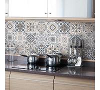 Stickers adhésifs carrelages | Sticker Autocollant Carreaux de ciment - Mosaïque carrelage mural salle de bain et cuisine | Carreaux de ciment adhésif mural - azulejos 10 x 10 cm - 24 pièces