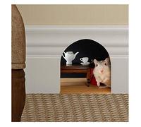 Stickers adhésifs Effet 3D | Sticker Autocollant Souris offrant Le Thé - Décoration Murale Trompe L'œil Chambre et Salon - Stickers muraux Enfants - Autocollant Mural Souris - 10 x 10 cm