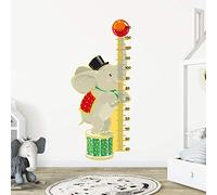 Stickers adhésifs Toise | Sticker Autocollant Elephant au cirque - Décoration murale chambre enfants | 140 x 60 cm