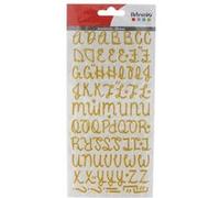 Stickers alphabet doré à paillettes Doré G