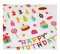 Stickers Anniversaire, bougies et chiffres - 1,8 cm