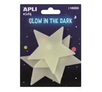 APLI Kids 16550 - Stickers Étoiles Luminescentes 3D - Lot de 3, 82 x 82 mm - Décoration Chambre Enfant, Brille dans l'Obscurité