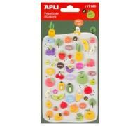 Stickers Autocollants En Relief Fruits 50 Pièces Apli Kids