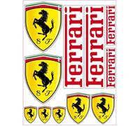 Stickers Autocollants - FERRARI - Planche de 11 Stickers - Vinyle - Haute Qualité - Objets Décoratifs