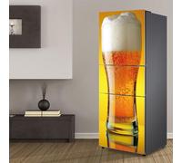 Stickers autocollants pour frigo, autocollant de réfrigérateur couvrant entièrement la porte du réfrigérateur, autocollants muraux pour décalcomanie de cuisine, bière bouillonnante séduite, été frais