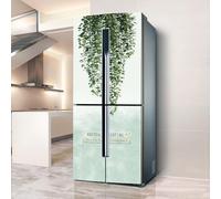 Stickers autocollants pour frigo, autocollant de réfrigérateur couvrant entièrement la porte du réfrigérateur, autocollants muraux pour décalcomanie de cuisine, plante à feuilles vertes