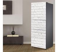 Stickers autocollants pour frigo, autocollant de réfrigérateur couvrant entièrement la porte du réfrigérateur, autocollants muraux pour décalcomanie de cuisine, mur de briques rétro blanc