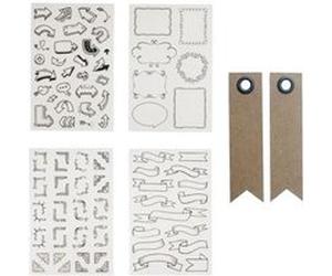 Stickers bulles et flèches pour Bullet Journal + 20 étiquettes kraft Fanion Multicolore G