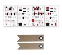 Stickers Bullet journal 4 planches blanc, rouge, noir + 20 étiquettes kraft Fanion Multicolore G