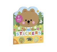 Janod – Cahier de stickers La Forêt – 12 pages à décorer, 8 pages de gommettes – Dès 18 mois