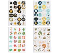 Stickers Calendrier de l'Avent, 4 PCS Autocollants de Numéros de Calendrier de l'Avent, Stickers Calendrier Avent 1-24, Autocollant Noel, pour Cadeau Bricolage et Decoration Noel (C)