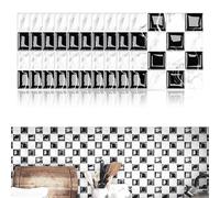 Stickers Carrelage 15x15cm,Carreaux Adhésif Cuisine 3D en PVC Adhesif Brique, Carrés Pour Cuisine Stickers Carrelage, Carrelage Adhésif Mura Pour Cuisine, Salle de Bains, Balcon,10 Pièces