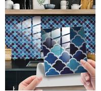 Stickers Carrelage Cuisine et Bain Carreaux Adhésifs en PVC Imperméables Autocollants Décoratifs Mur Peel and Stick-25 Pcs 10x10 cm
