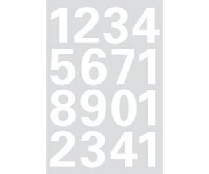 Stickers chiffres 0-9, film en blanc