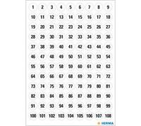 stickers chiffres 1-540, diamètre: 8 mm, blanc