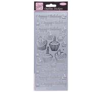 Stickers Contour D'anita - Petit Gâteau d'anniversaire - Argent