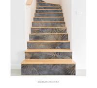 Stickers contremarches escalier - Lumaléa - Feuilles - Adhésif BRILLANT - Largeur 100 cm x Hauteur 150 cm
