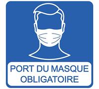 Stickers covid-19 port du masque obligatoire - 40x40CM