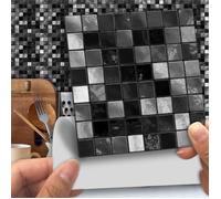 Stickers de Carreaux Noir 3D Cuisine Salle de bain Salon Chambre Auto-adhésif Imperméable Style Moderne Autocollant Mural Tuile
