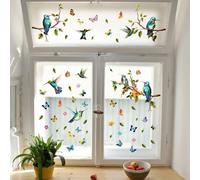 Stickers De Fenêtre Colibri Et Papillon, Stickers Muraux Oiseaux, Stickers Muraux Feuilles Vertes, Stickers Muraux Animaux Colorés, Stickers Pare-Chocs, Stickers De Fenêtre Printemps Multicolore