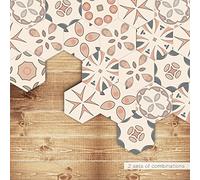 Stickers de sol en vinyle - Carreaux de sol imperméables antidérapants hexagonaux pour salon, cuisine, salle de bain, autocollants à coller et décoller, auto-adhésifs, 20 cm X 23 cm X Ensemble de 10