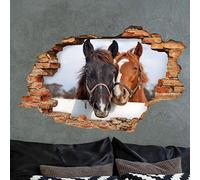 Stickers Effet 3D Chevaux 60x90 cm