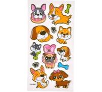 Stickers Effet 3D "Chiens" 21cm Multicolore Multicolore G