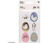 Stickers en papier - Oeufs de Pâques - 24 pcs