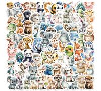 Stickers Enfants, 100 Pièces Autocollant Animaux, Gommettes Enfant adaptés aux Ordinateurs Portables, Skateboards et Bagages A02