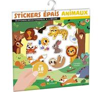 Stickers épais : Animaux - Pochette de 30 autocollants épais et repositionnables avec 4 décors - À partir de 18 mois