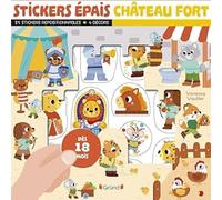 Stickers épais : Châteaux forts - Pochette de 25 autocollants épais et repositionnables avec 4 décors - À partir de 18 mois
