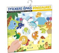 Grund – Stickers épais Dinosaures – 25 autocollants repositionnables, 4 décors – Dès 18 mois