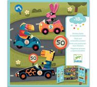 Djeco Stickers repositionnables pour voitures et animaux – Activité créative