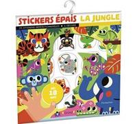 Stickers épais : La jungle Pochette de 25 autocollants épais et repositionnables avec 4 décors À partir de 18 mois
