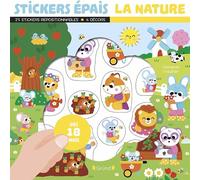 Grund Stickers épais La nature – Pochette 25 autocollants repositionnables, 4 décors, dès 18 mois