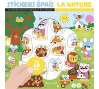 Grund Stickers épais La nature – Pochette 25 autocollants repositionnables, 4 décors, dès 18 mois