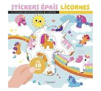 Grund Stickers épais Licornes - Pochette 25 autocollants repositionnables, 4 décors, dès 18 mois