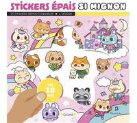 Grund Stickers épais Si Mignon Pochette 25 autocollants repositionnables 4 décors à partir de 18 mois