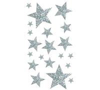 Stickers Étoiles Argenté Pailleté 1 À 5 Cm 20 Pièces