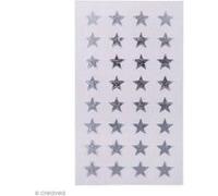 Stickers Etoiles argentés 13 mm - 128 pcs