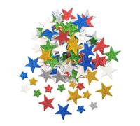 Stickers Étoiles En Mousse Pailletée Multicolore 216 Pièces