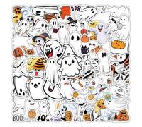 Stickers Fantômes Pour Gobelets 50 Pièces Autocollants Fantômes Cartoon | Cadeaux De Fête D'Halloween Pour Cahiers Manuels Scolaires Tablettes Maternelle Classe Récompense Fête Bricol