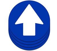 Stickers Flèches Autocollants | Ø 16,5 cm | Pack de 4 unités | Signalisation Adhésif pour Sol (Bleu)