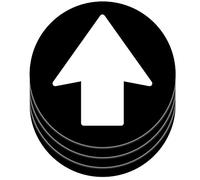 Stickers Flèches Autocollants | Ø 16,5 cm | Pack de 4 unités | Signalisation Adhésif pour Sol (Noir)
