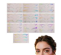 Stickers Maquillage Yeux Halloween - 10 Pièces Décalcomanies Décoratives pour les Yeux,Autocollants Visage Adhésifs | Pour Femmes Artistes Maison Salon Fête Événement Thématique Carnaval Concerts Club