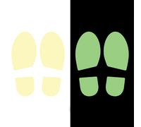 Stickers marquage au sol photoluminescent empreintes de pas CEP 300 x 115 mm PVC, jeu de 2