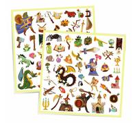 Pack de 160 Stickers Métallisés - Thème Médiéval Fantastique pour Enfants