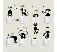 Stickers - Mignon Chat - PVC - 70x25cm - 8pcs - Décoration Murale